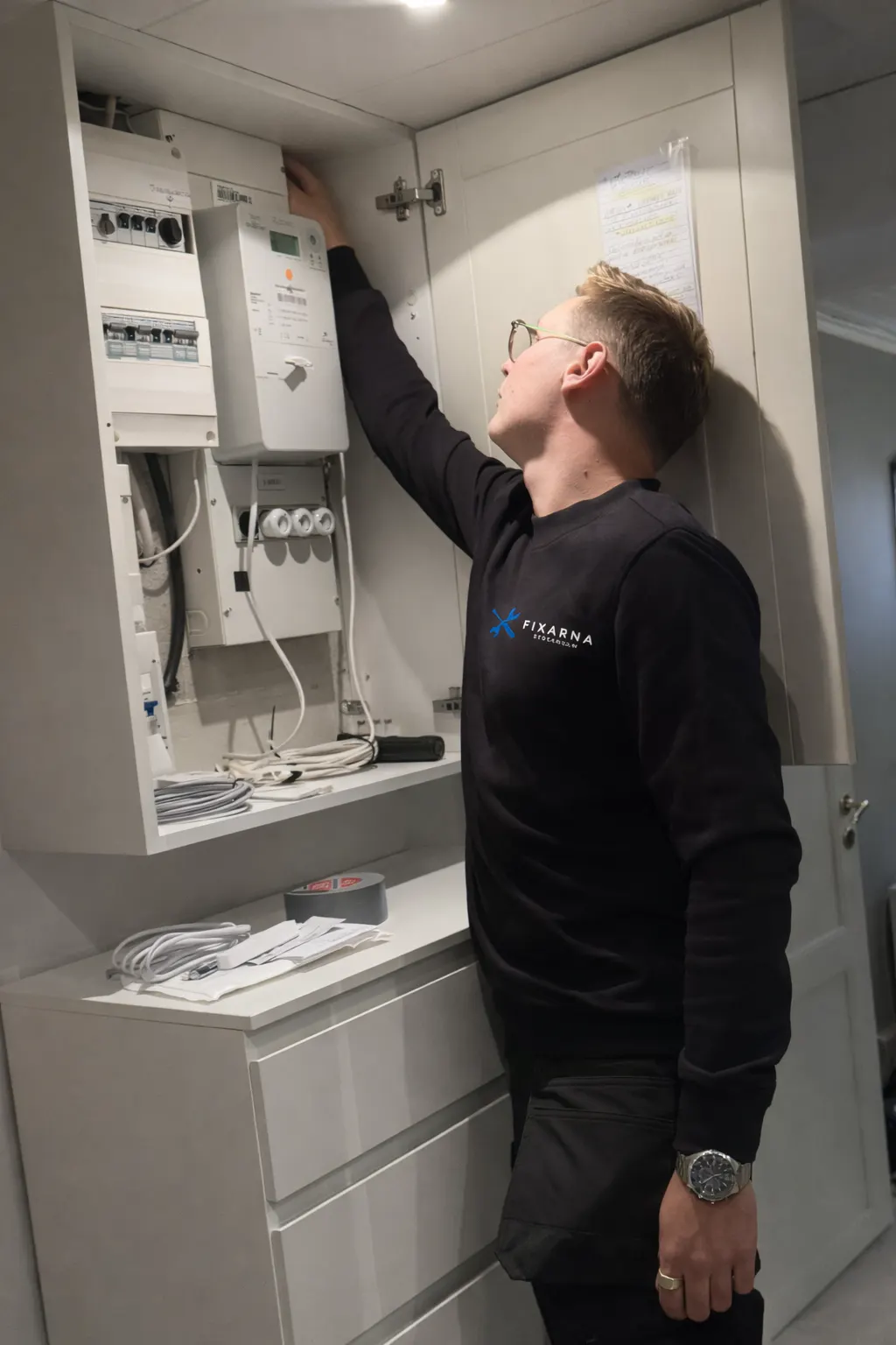 Fixarna utför elarbete